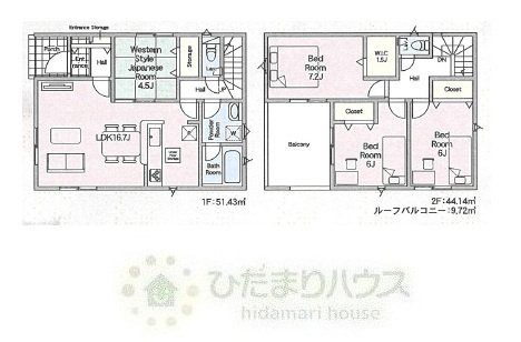 野田市野田第12　新築戸建　1号棟の間取り|4LDK+WIC