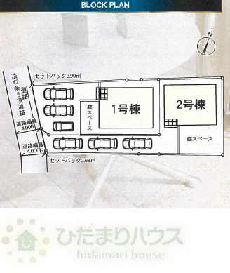 野田市野田第12　新築戸建　1号棟の区画図|接道：西側4.0ｍ公道