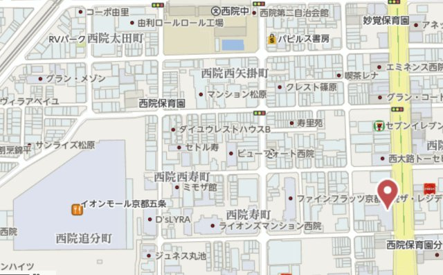 プレミスト京都西院　9階の地図