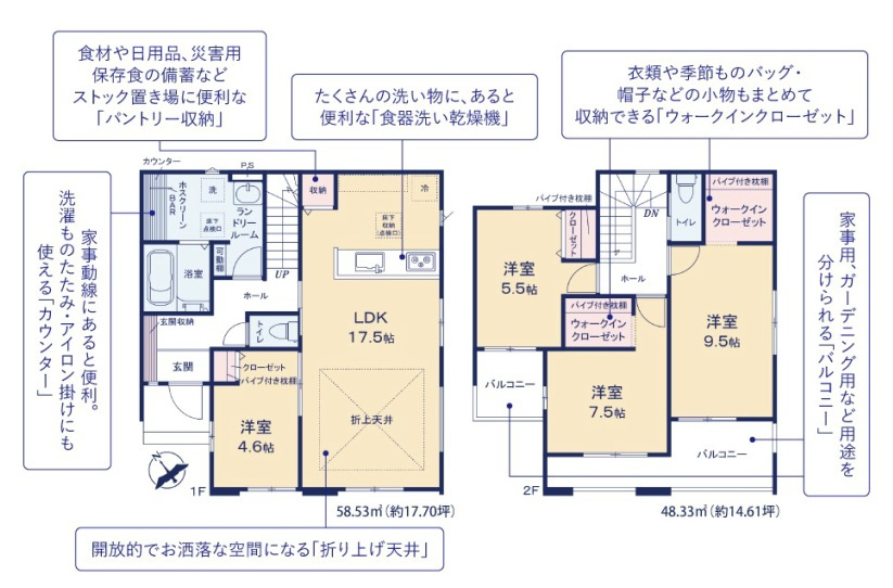 水戸市堀町　25期の間取り|各居室に収納、ウォークインクローゼット♪