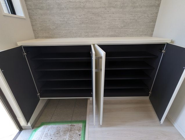 水戸市堀町　25期の収納|玄関丁度いいシューズボックス～！家族全員の靴がしまえて玄関周りも常にスッキリ～整理整頓出来ます～