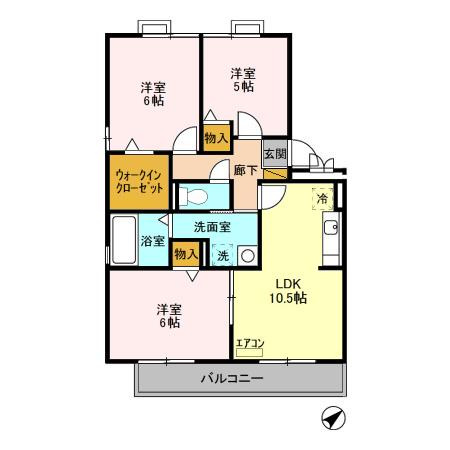 ロイヤルクレッセント西登戸の間取り