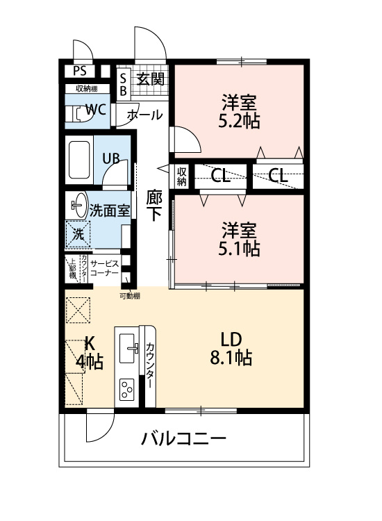 メゾンパークス黄金森	の間取り