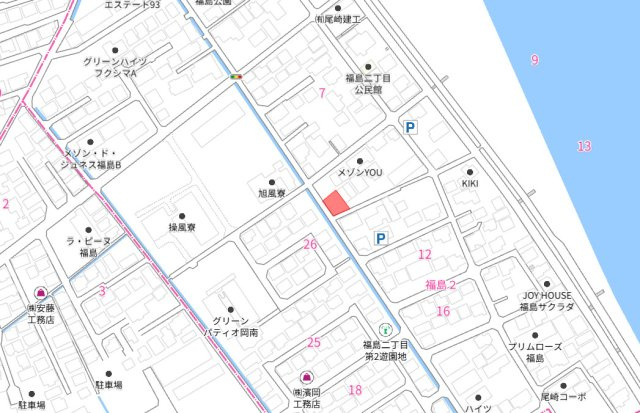南区福島　１区画の地図