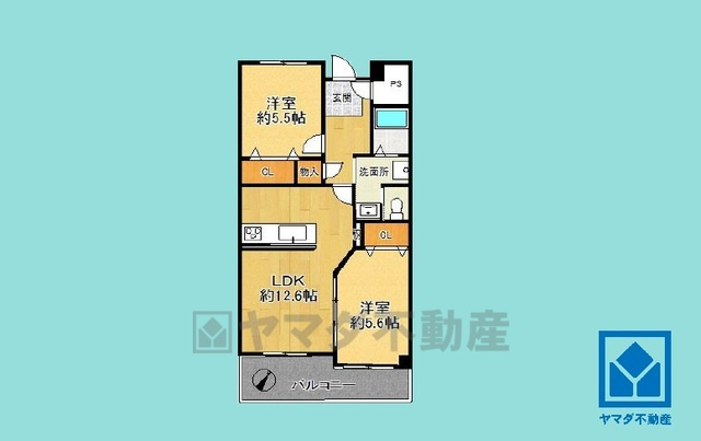 武庫川あおぞらのまち25号棟の間取り