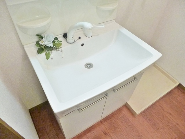 カネダイハウス３の洗面所|嬉しいは温水シャワー付洗面化粧台です♪