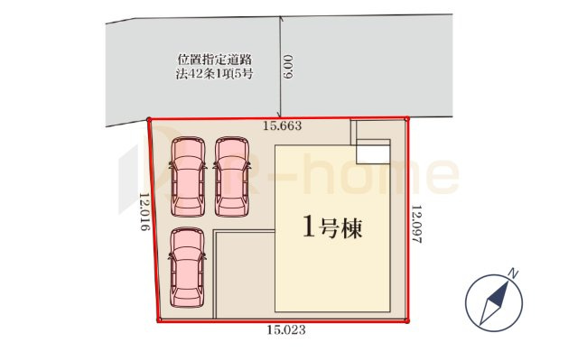 石岡市石岡3期　新築戸建て　1号棟の区画図|大きなお買い物だからこそ、メリット・デメリットを伝えさせて頂きます。
R-homeにお任せください♪