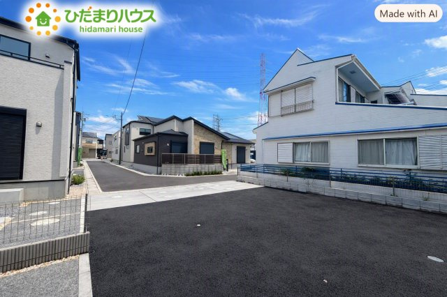 北本市中丸7丁目　新築戸建　ブルーミング09の前面道路含む現地写真
