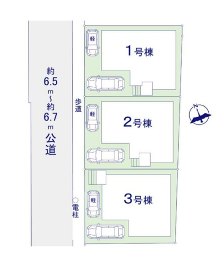 【区画図】 | 福岡市東区原田4丁目3期　1号棟（全3棟）【仲介手数料無料・0円】 | 区画図です。1号棟