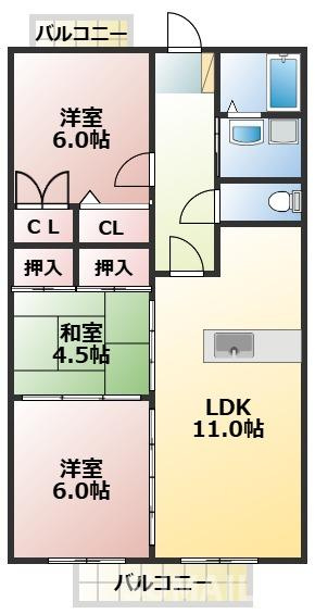 インフィニティ出水Ⅲの間取り