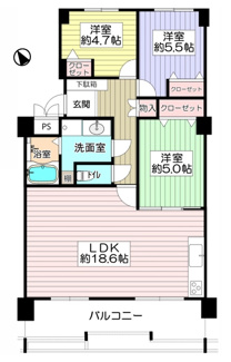 【間取り】 | 公社山田西第2次団地A8棟