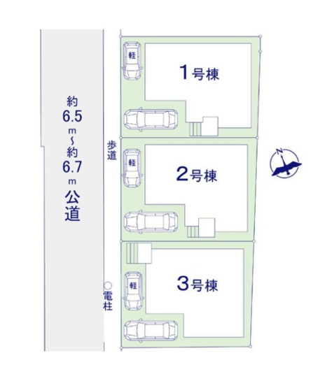 【区画図】 | 福岡市東区原田4丁目3期　3号棟（全3棟）【仲介手数料無料・0円】 | 区画図です。3号棟