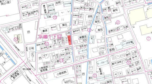 南区平福　１区画の地図