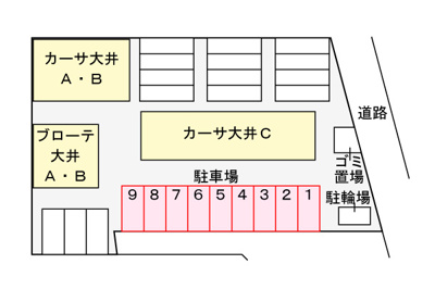 【駐車場】 | カーサ大井Ｃ | 駐車場