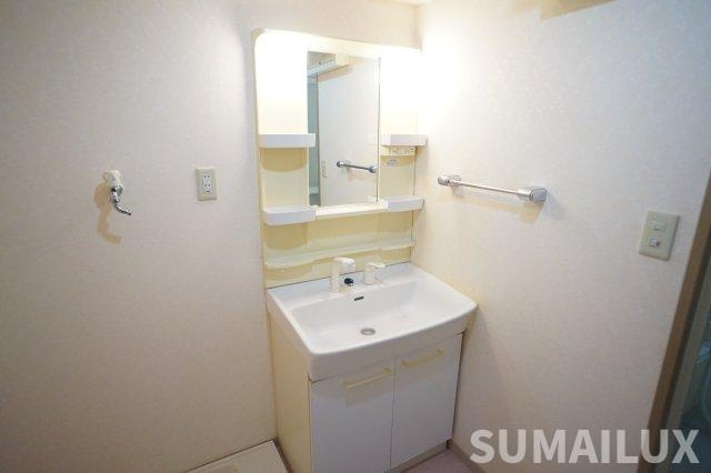 熊本市南区田井島１丁目の賃貸マンションの独立洗面台|写真は反転タイプになります。