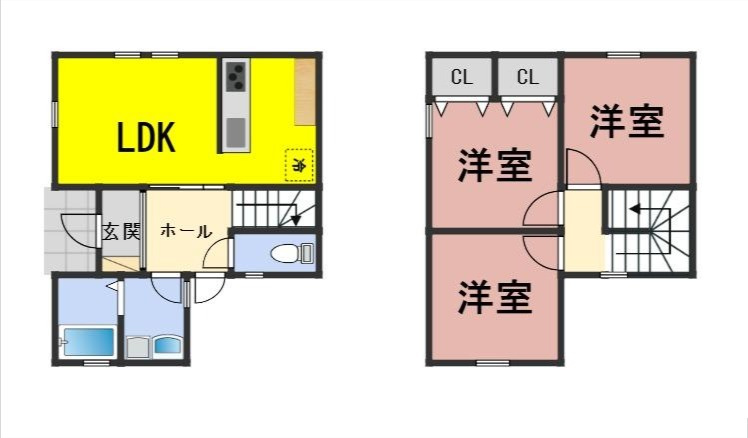 ６６６７４　岐阜市島田二丁目中古戸建ての間取り