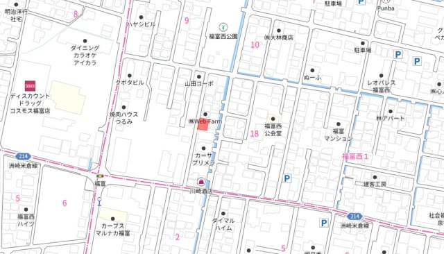 南区福富西　１区画の地図