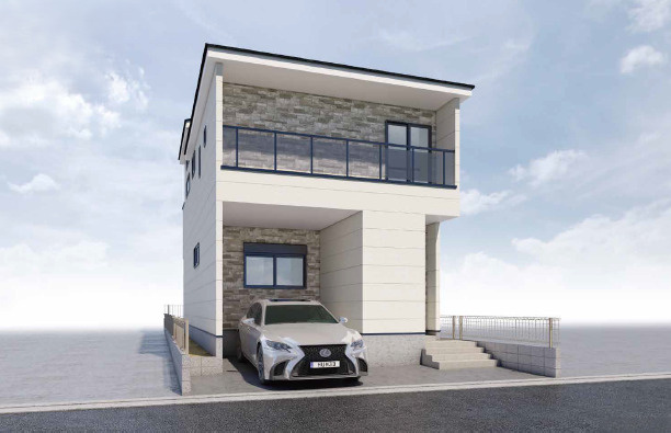 練馬区三原台3丁目　22.6帖LDK　大空間こだわり邸宅の外観パース