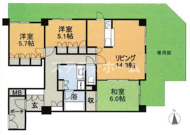 セントラルパレス東豊中の間取り|3LDKの物件です