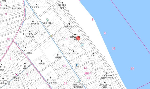 南区福島　１区画の地図