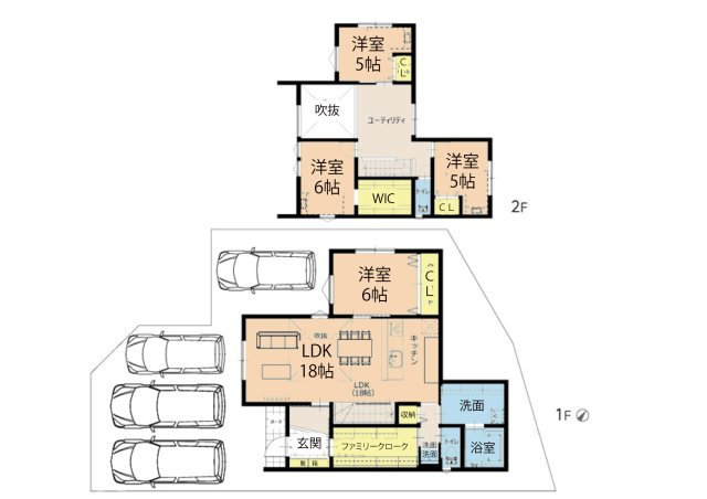 広島市安佐北区深川7丁目　新築一戸建て(全5棟)の間取り