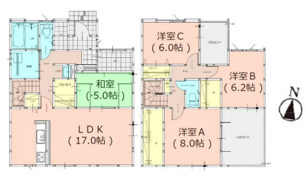 【間取り】 | 福岡市東区三苫1丁目2期　1号棟（全4棟）【仲介手数料無料・0円】 | 平日、土日祝日もお好きな日時にご見学可能です。お気軽にお問合せ下さい。