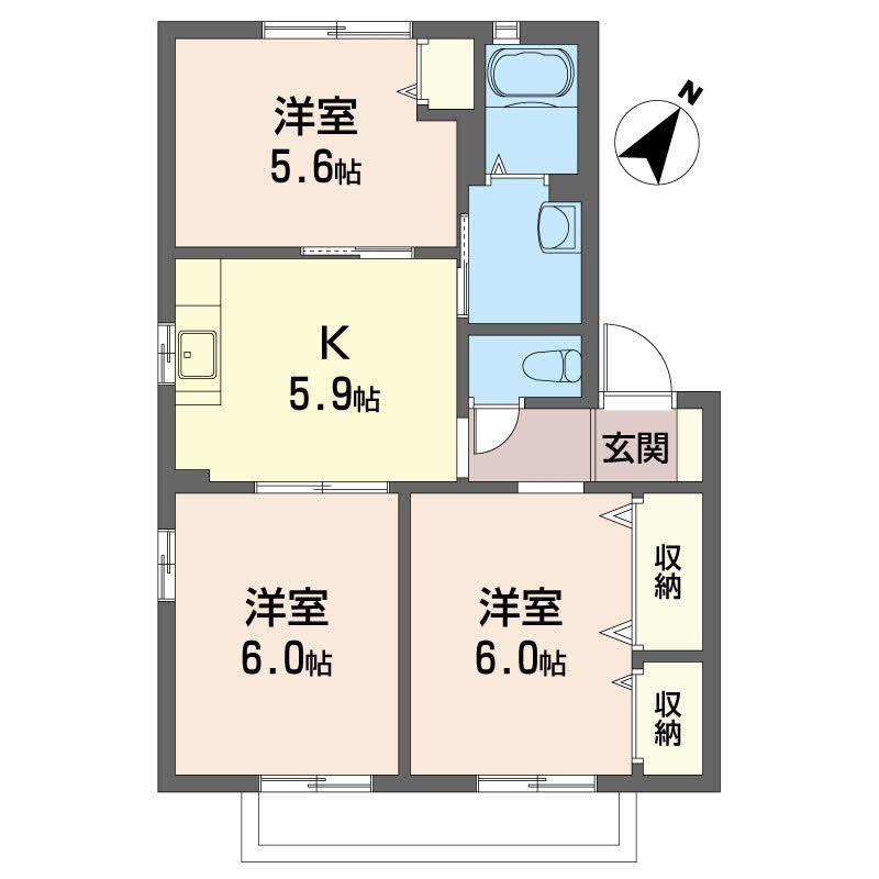 シャーメゾン　ブルーム　Ⅰの間取り