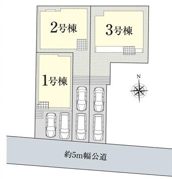 茅ヶ崎市東海岸南3丁目　新築戸建　2号棟の区画図|2号棟◇