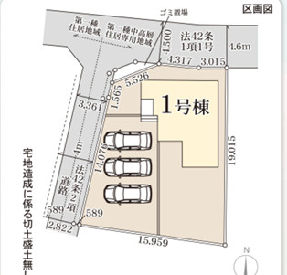 笠間市岩間駅西　第３の区画図|区画図です。