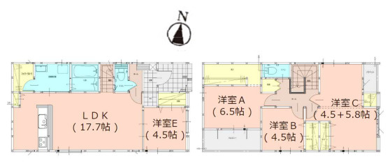 【間取り】 | 福岡市東区三苫1丁目2期　3号棟（全4棟）【仲介手数料無料・0円】 | 平日、土日祝日もお好きな日時にご見学可能です。お気軽にお問合せ下さい。