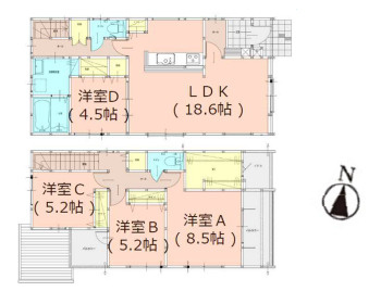 【間取り】 | 福岡市東区三苫1丁目2期　4号棟（全4棟）【仲介手数料無料・0円】 | 平日、土日祝日もお好きな日時にご見学可能です。お気軽にお問合せ下さい。
