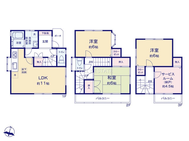 越谷市大字恩間 中古戸建の間取り