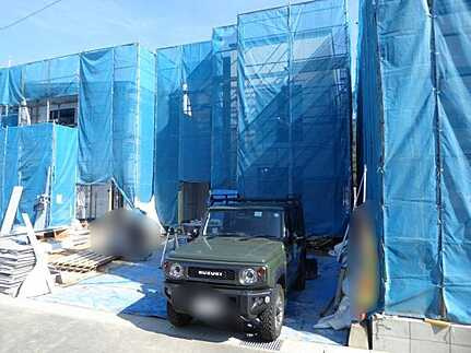 広島市安佐北区深川7丁目　新築一戸建て(全5棟)の前面道路含む現地写真