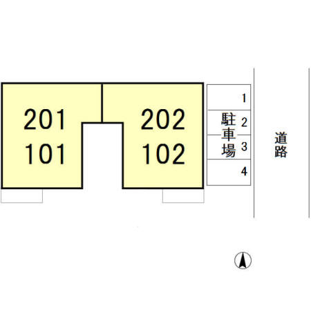 ハイツ・若草の区画図