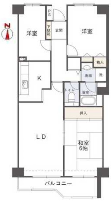 コトデン花園グランドマンションの間取り