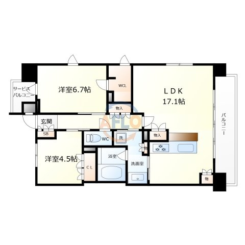 ブランズ北堀江　堀江小学校区の間取り|ブランズ北堀江　間取り
