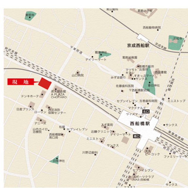 パークアクシス西船橋本郷町の地図