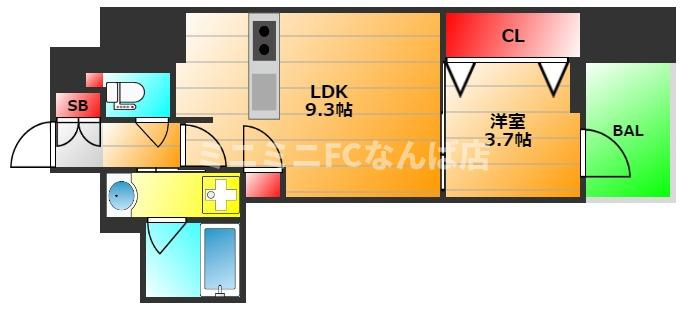 ＲＪＲプレシア南堀江の間取り|現状有姿