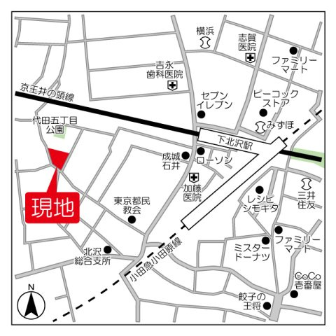 アンソレイエ下北沢の地図