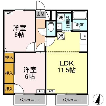 アーバンハイツ中央の間取り