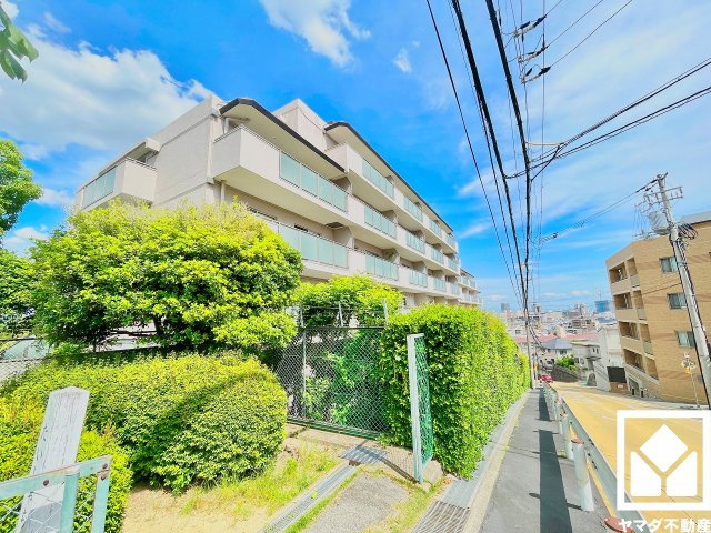 シーアイマンション夙川広田の外観|緑に囲まれた穏やかな住宅地で、落ち着いた雰囲気の中でゆとりある毎日をお過ごしいただけます。自然を身近に感じながら暮らせる環境です。
