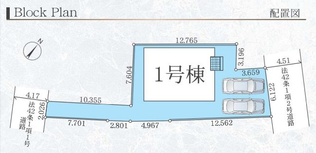藤沢市大庭新築戸建て　4期1号棟の区画図|区画図「藤沢市大庭新築戸建て　1号棟」