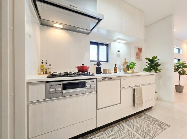 横浜市磯子区磯子２丁目の新築一戸建のキッチン|本画像はAIがCGで家具作成しており、実際の現地に家具は設置されておりません。また、販売価格に家具等は含まれておりません。