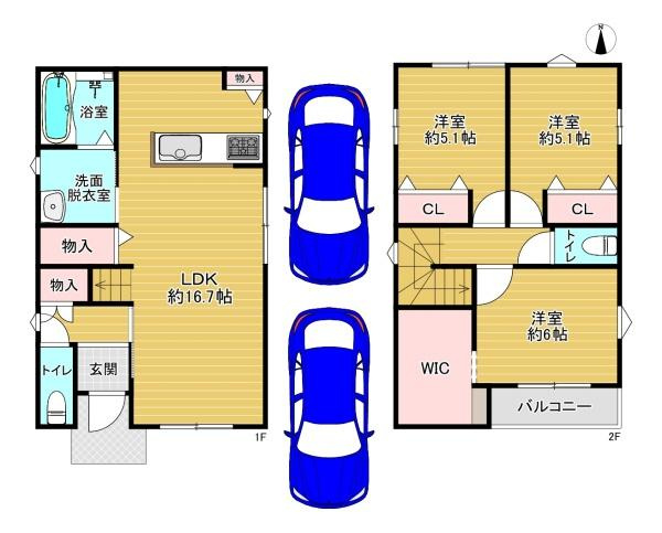 【間取り】 | 門真市上野口町　新築戸建