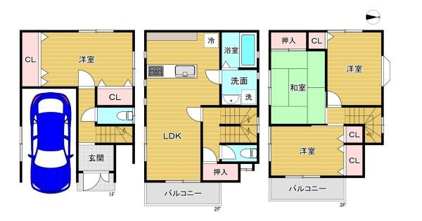 【間取り】 | 守口市東町1丁目　中古戸建