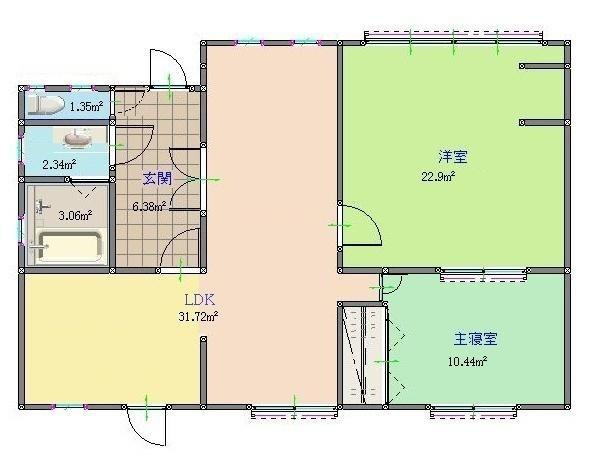 岩出市金池　平屋の間取り