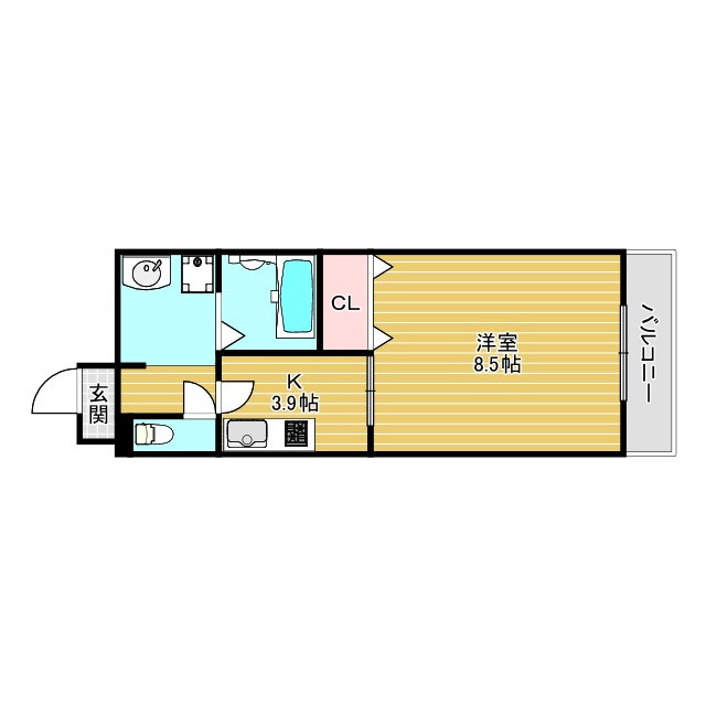 アンプルール クラージュ 別府の間取り