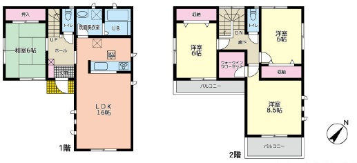 野田市山崎　中古戸建　平成26年築の間取り|一人部屋が実現できる４LDK間取りです。将来お子様の一人部屋をお考えの方にオススメな物件です。							
