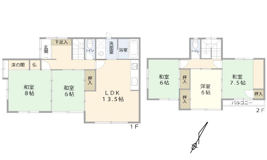 広島市佐伯区藤の木1丁目　中古一戸建ての間取り