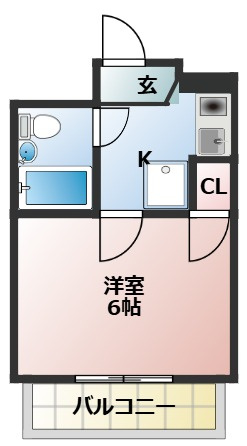 キャピタル壱番館の間取り|2階のお部屋です